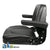 T500BL Seat, Universal w/Slide Track & Flip-Up Armrests, Black Vinyl Fits:Bobcat