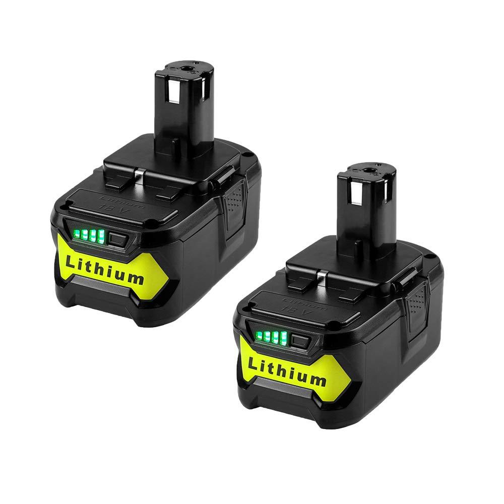 2 Pack P104 Lithium Battery for Ryobi 18v One+ Impact Drill Tools P102 P103 P105 P107 P108 P109 P122, MASIONE 4.0Ah Extended Li-Ion Replacement Battery Pack