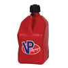 4 Pack VP 5 Gallon Square Red Racing Utility Jugs with 4 Deluxe Filler Hoses