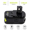 KINGTIANLE 2packs 6.0Ah 18V Replacement Battery for Ryobi 18V Lithium Battery P102 P103 P105 P107 P108 P109 Ryobi ONE+ Cordless Tool