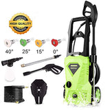 Tagorine Electric Pressure Washer, Power Washer with 2600 PSI,1.6GPM, (4) Nozzle Adapter, Longer Cables and Hoses and Detergent Tank,for Cleaning Cars, Houses Driveways, Patios,and More