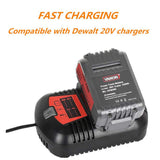 VANON 20V MAX 6.0Ah DCB200 Lithium Ion Replacement Battery Compatible with Dewalt 20V Battery DCB204 DCB205 DCB206 DCB205-2 DCB201 DCB203 DCB181 DCB180 20V DCD/DCF/DCG/DCS Series Tool, 2Pack