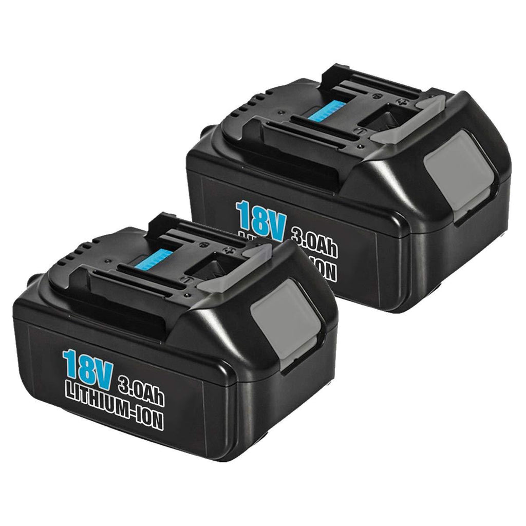 2Pack 3000mAh BL1830 18V Battery for Makita Lithium ion Replacement Battery BL1815N BL1820 BL1830 BL1840 BL1845 BL1850 BL1850B-2 LXT-400 18-Volt Cordless Power Tools Batteries