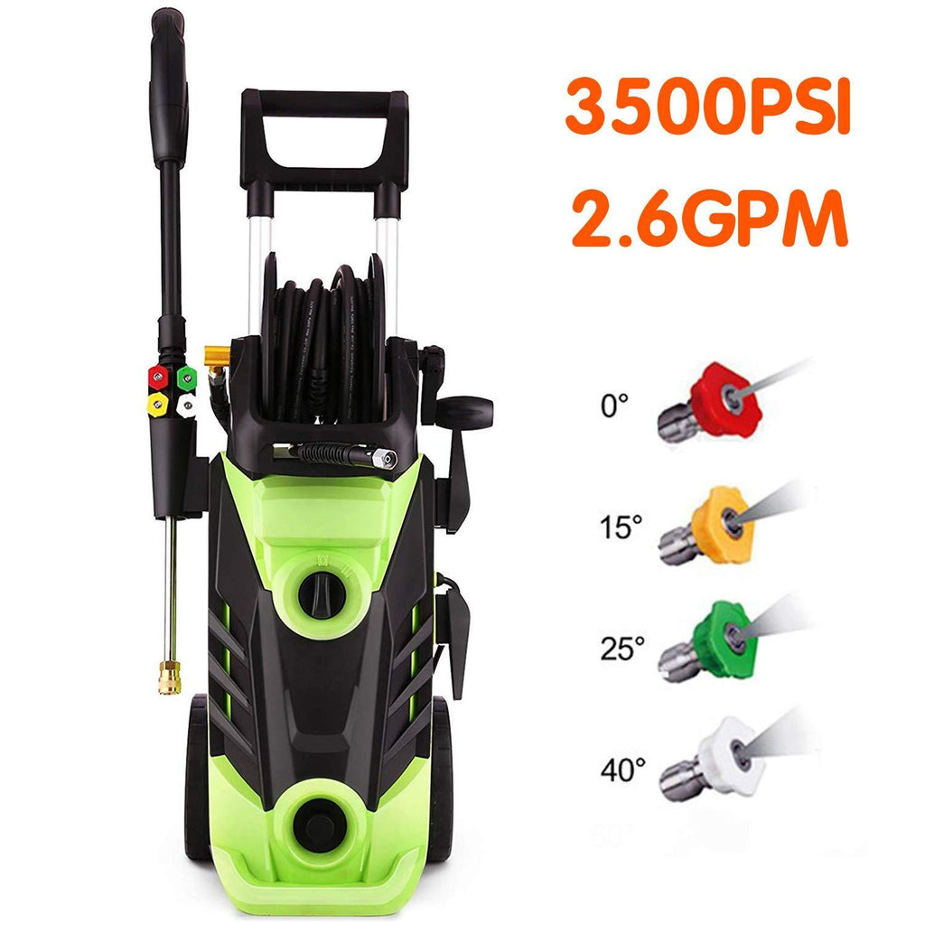 Homdox 3500 PSI Power Washer High Pressure Washer 2.6 GPM 1800W Electric Pressure Washer Professional with Hose Reel and 4 Nozzles