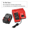 ANTRobut 18V 5000mAh Replacement for Milwaukee 18volt Lithium XC 5.0 Ah Battery (1 Pack) & Milwaukee 12V/18V XC Starter Kit Lithium-ion Battery Charger for Milwaukee