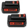 3000mAh Battery for Black and Decker 40v Lithium, Replacement Black & Decker 40 Volt MAX LBXR2036 LBX2040 LBX36 LBXR36 Battery (2 Packs)