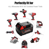 2Pack 18V 4.0Ah Battery for Milwaukee 18volt Lithium Battery 48-11-1820 48-11-1840 48-11-1850 48-11-1828 48-11-1815 Cordless Power Tools