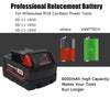 2-Pack 18V 6.0Ah Battery for Milwaukee 18V 6.0Ah Li-Ion Power Tools 48-11-1820 48-11-1850 48-11-1828 48-11-1815