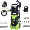 Homdox 3000PSI Electric Pressure Washer, Max Pressure 1.8GPM High Power Washer Reel Style Cleaner Machine with 1800W Rolling Wheels & 5 Interchangeable Nozzles-Green