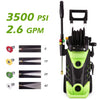 Homdox 3500 PSI Electric Pressure Washer, 1800W Power Washer, 2.6GPM High Pressure Washer, Professional Washer Cleaner Machine with 4 Interchangeable Nozzles,Hose with Reel,Green