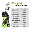 Homdox 3500 PSI Electric Pressure Washer, 1800W Power Washer, 2.6GPM High Pressure Washer, Professional Washer Cleaner Machine with 4 Interchangeable Nozzles,Hose with Reel,Green