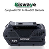 Biswaye 29472 Replacement Lithium Battery 40V 4.0Ah for GreenWorks 40V G-MAX Power Tools 29462 29252 20202 22262 25312 25322 20642 22272 27062 21242