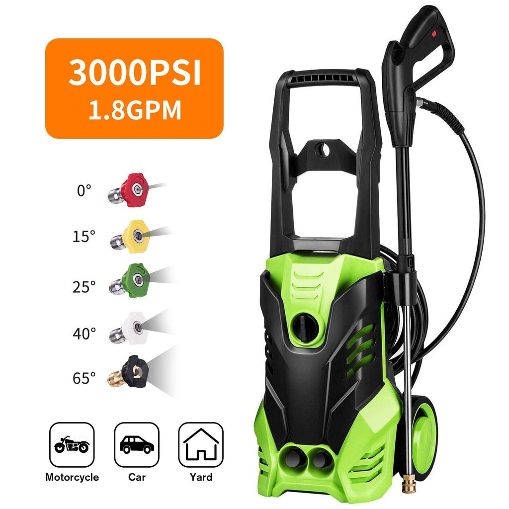 Electric Pressure Washer 3000 PSI, 1.80 GPM, 1800W Power Washer, Professional Washer Cleaner Machine with 5 Quick-Connect