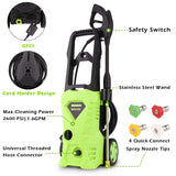 Homdox Power Wa sher 2600 PSI Electric Pressure Washer 1.6 GPM High Pressure Washer with Power Nozzle Gun and Spray Gun for Car, Garden, Patio