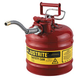 Justrite 7220120 - Galvanized Steel, AccuFlow Type II Red Safety Can with 5/8