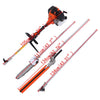 Iglobalbuy 52CC Gas Multi-Functional 5 in 1 Pole Hedge Trimmer, Trimmer, Brush Cutter, Pole Chainsaw Pruner & 43 inch Extension Pole