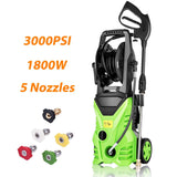 Homdox 3000 PSI Electric Pressure Washer 1.76 GPM Power Washer Machine with Hose Reel and 5 Interchangeable Nozzles