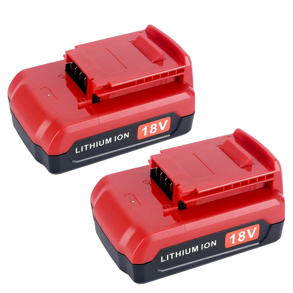 Lasica 18-Volt Lithium Ion Battery for Porter Cable 18V Cordless Power Tools Battery PC18B PC18BL PC18BLX, 2.0Ah 2Pack