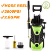 Homdox 3500 PSI Electric Pressure Washer, 1800W Power Washer, 2.6GPM High Pressure Washer, Professional Washer Cleaner Machine with 4 Interchangeable Nozzles,Hose with Reel,Green