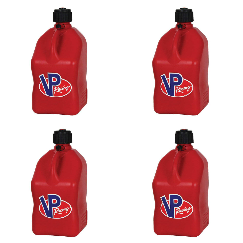 4 Pack VP 5 Gallon Square Red Racing Utility Jugs