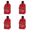 4 Pack VP 5 Gallon Square Red Racing Utility Jugs