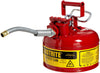 Justrite 7210120 AccuFlow 1 Gallon, Galvanized Steel Type II Red Safety Can With 5/8