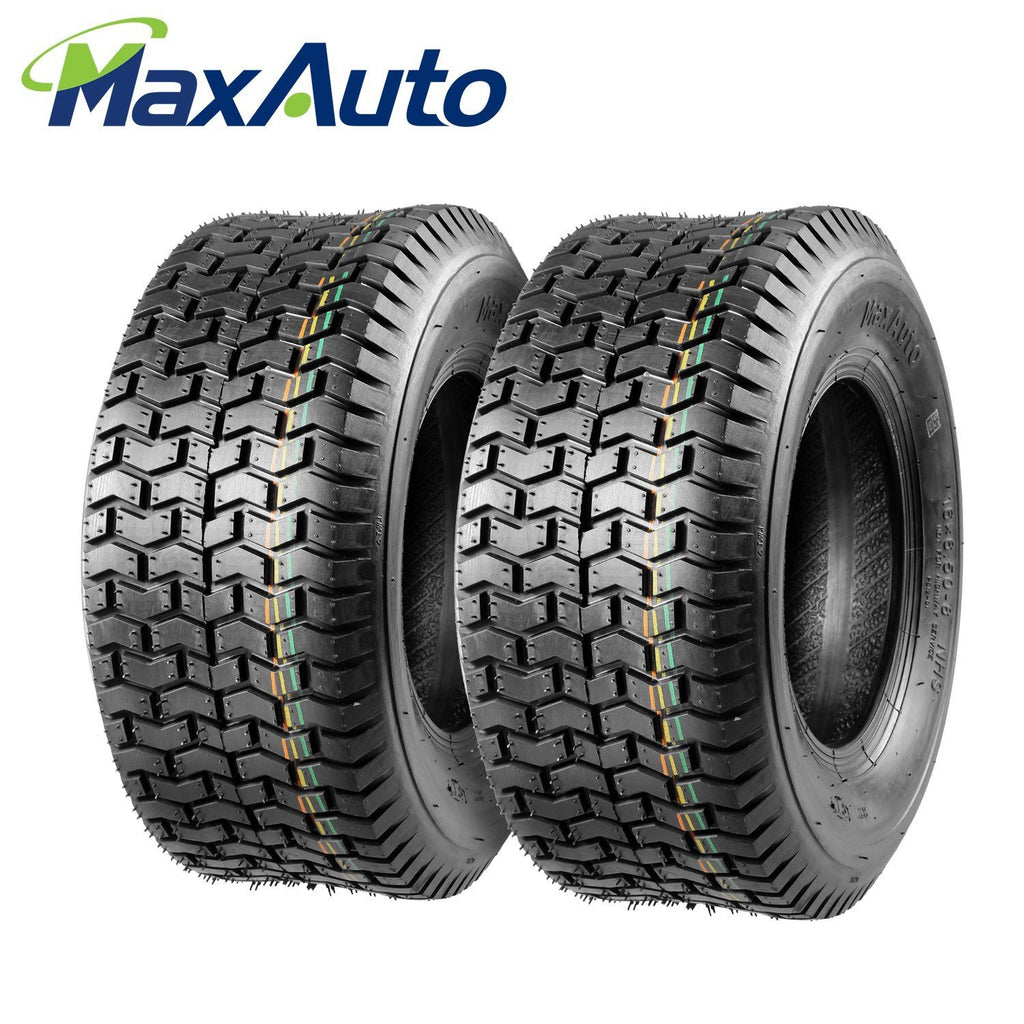 Set of 2 16x6.50-8 16/6.50-8 6-6.50-8 16x650x8 Turf Tires 4Ply Tubeless Replacement for John Deere Lawn Tractor Turf Saver, DOT Compliant